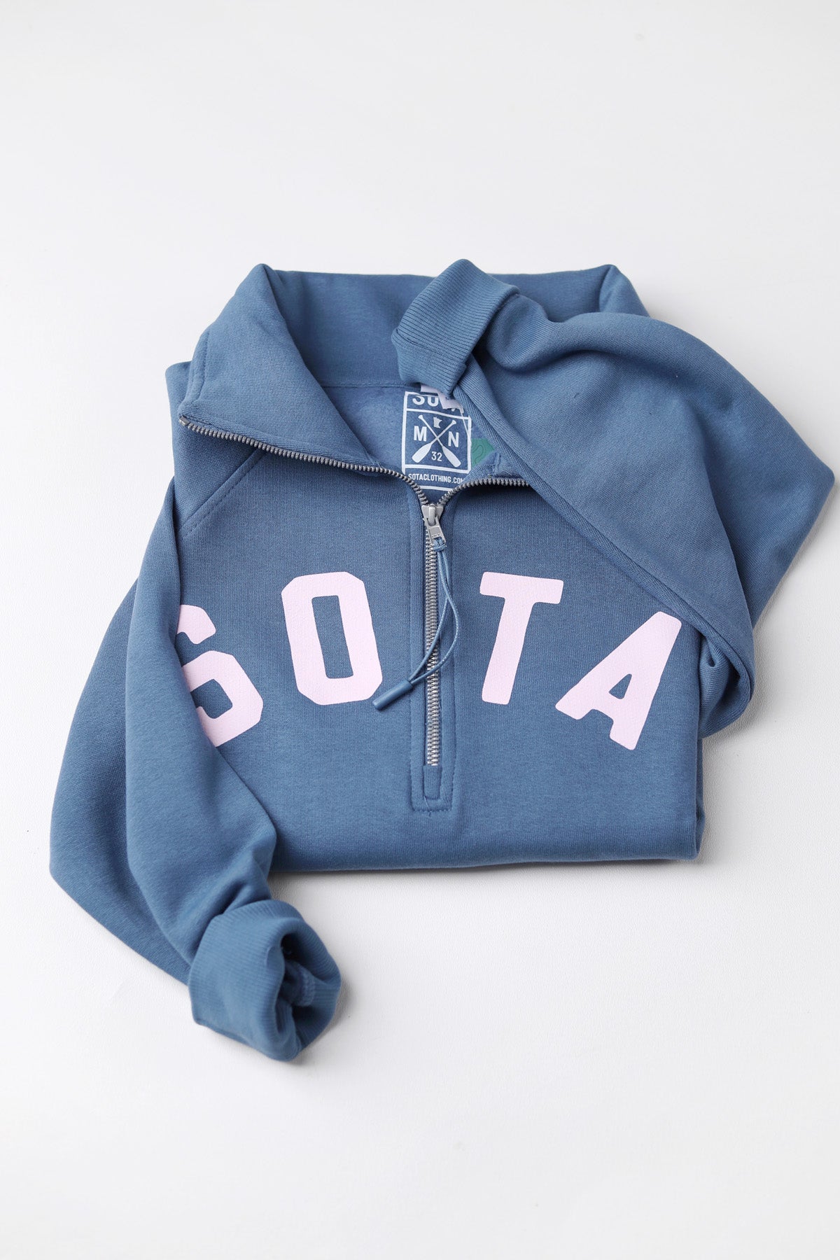 Women's Lila 1/2 Zip Sweatshirt - Pale Blue FINAL SALE