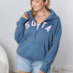 Women's Lila 1/2 Zip Sweatshirt - Pale Blue