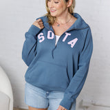 Women's Lila 1/2 Zip Sweatshirt - Pale Blue