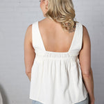 Wrenlee Square Neck Tank - White - FINAL SALE