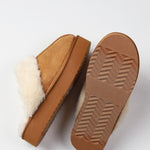 Wrenly Fur Trimmed Slippers - Tan - FINAL SALE