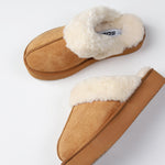 Wrenly Fur Trimmed Slippers - Tan - FINAL SALE