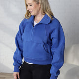 Zadie Funnel Neck Half Zip - Cobalt