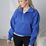 Zadie Funnel Neck Half Zip - Cobalt