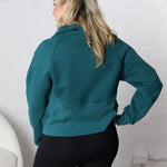 Zadie Funnel Neck Half-Zip - Teal