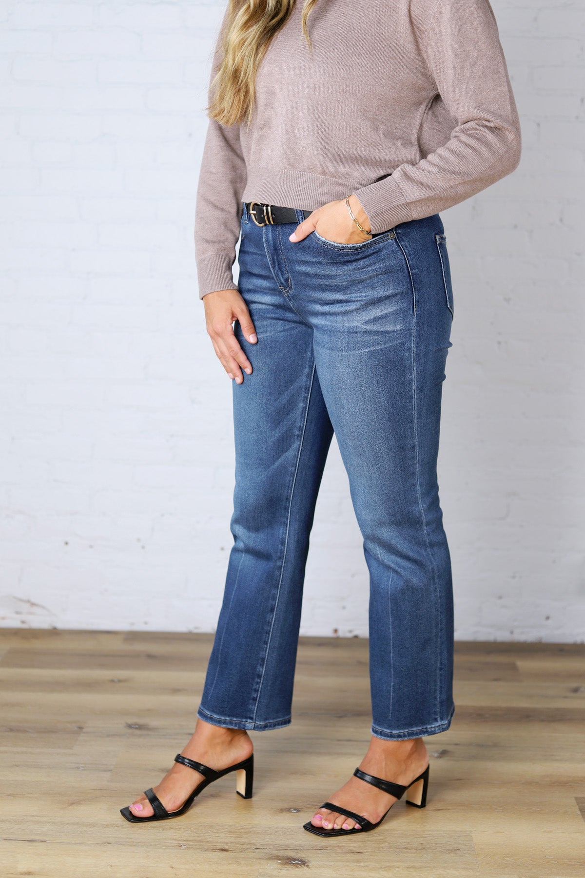Zadie Straight Leg Ankle Denim - Dark Wash