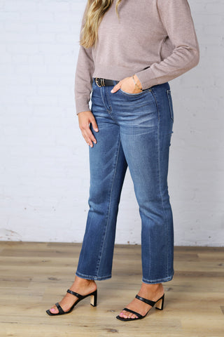 Zadie Straight Leg Ankle Denim - Dark Wash