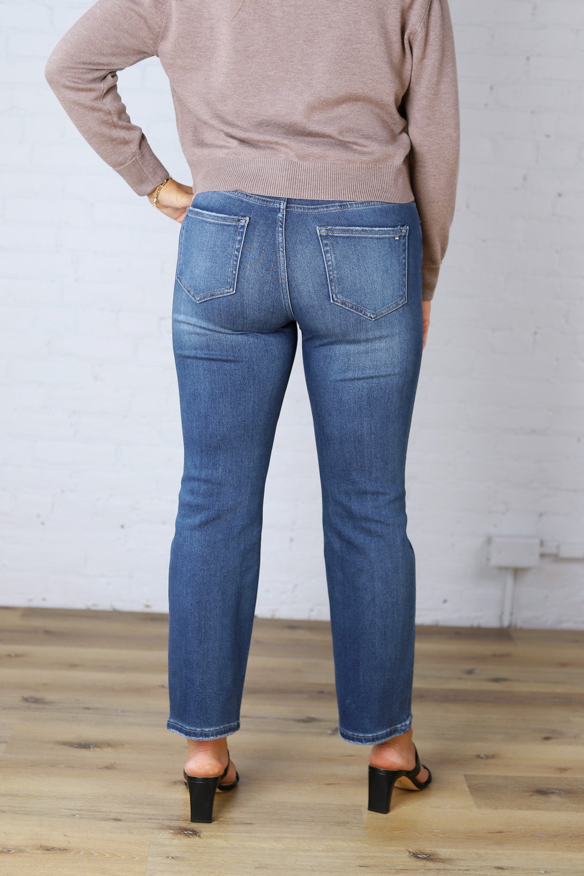 Zadie Straight Leg Ankle Denim - Dark Wash