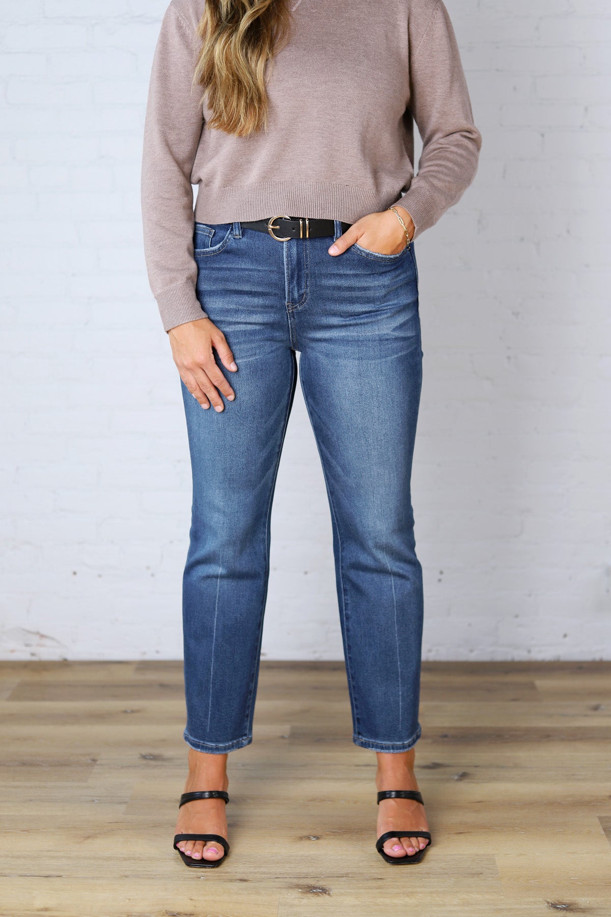 Zadie Straight Leg Ankle Denim - Dark Wash