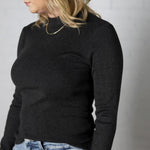 Zaire Mockneck Longsleeve Sweater - Charcoal