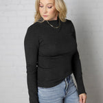 Zaire Mockneck Longsleeve Sweater - Charcoal