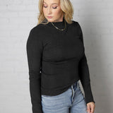 Zaire Mockneck Longsleeve Sweater - Charcoal