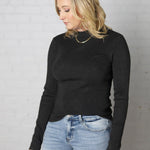 Zaire Mockneck Longsleeve Sweater - Charcoal - FINAL SALE