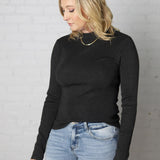 Zaire Mockneck Longsleeve Sweater - Charcoal - FINAL SALE