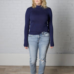 Zaire Mockneck Longsleeve Sweater - Cobalt