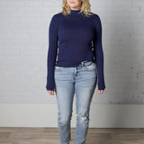 Zaire Mockneck Longsleeve Sweater - Cobalt