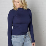 Zaire Mockneck Longsleeve Sweater - Cobalt