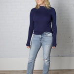 Zaire Mockneck Longsleeve Sweater - Cobalt