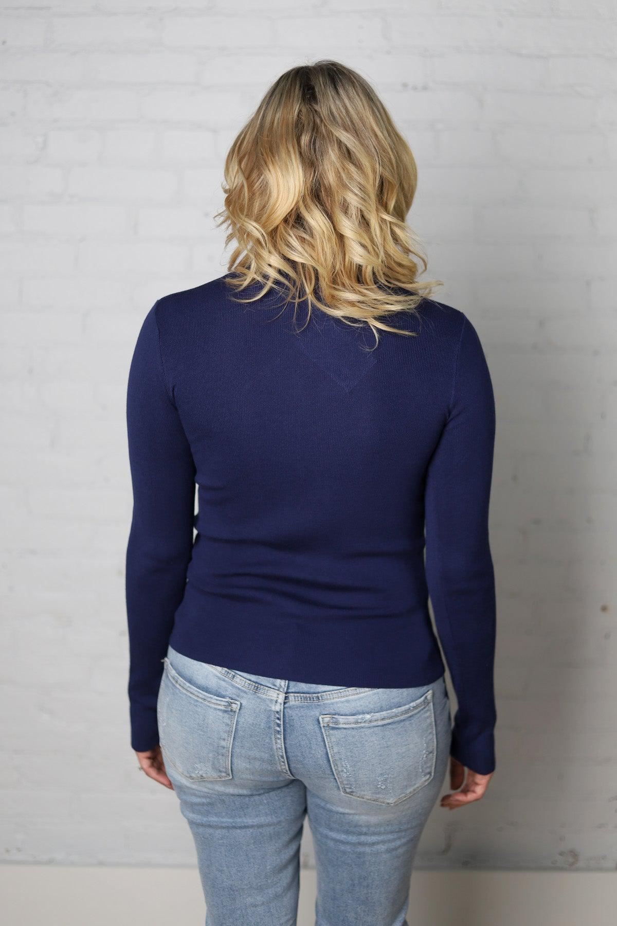 Zaire Mockneck Longsleeve Sweater - Cobalt