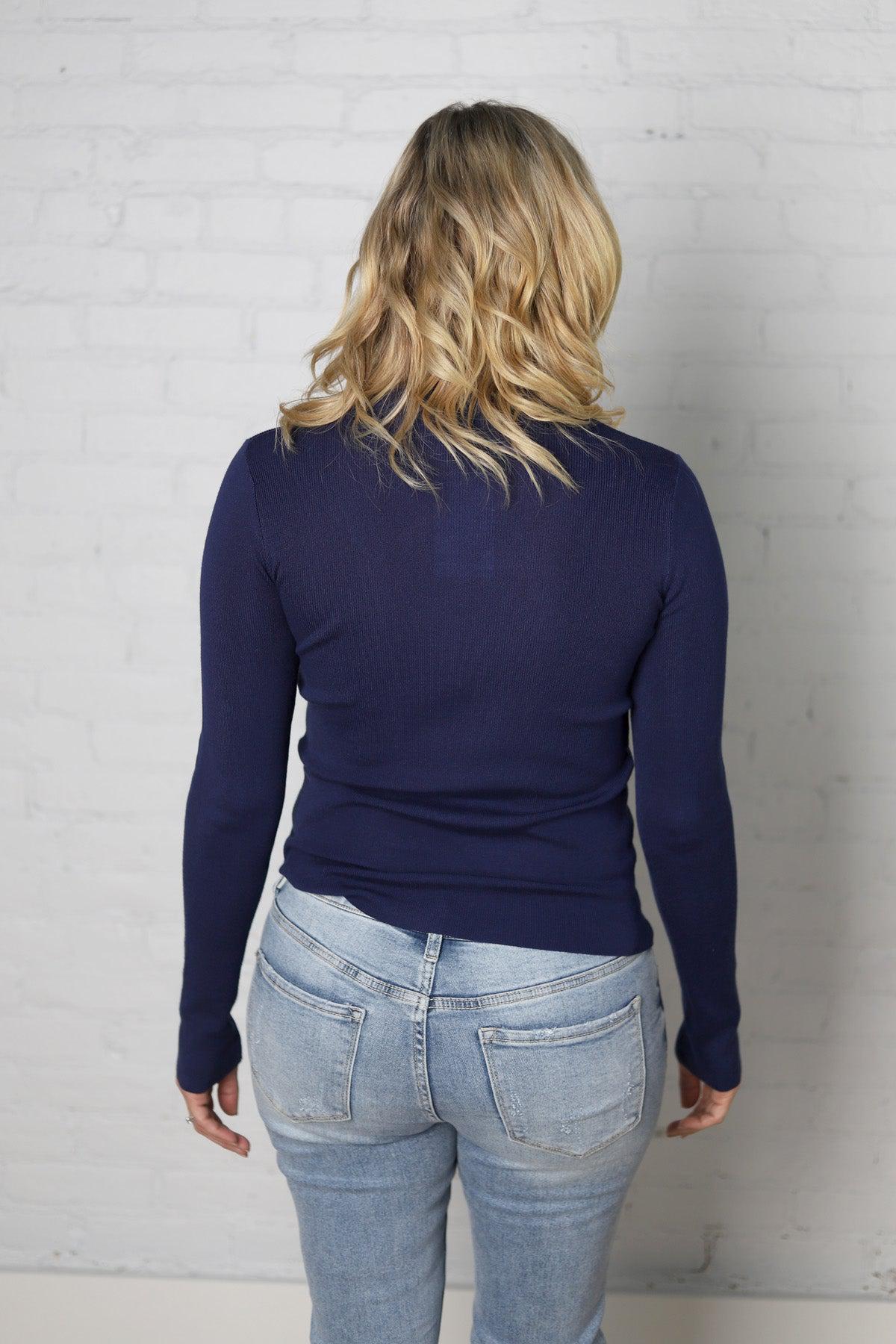 Zaire Mockneck Longsleeve Sweater - Cobalt - Final Sale