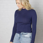Zaire Mockneck Longsleeve Sweater - Cobalt - Final Sale