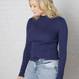 Zaire Mockneck Longsleeve Sweater - Cobalt