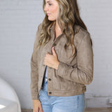 Zaria Buttery Suede Feel Jacket - Taupe