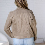 Zaria Buttery Suede Feel Jacket - Taupe