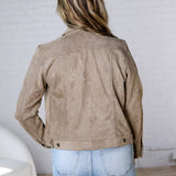 Zaria Buttery Suede Feel Jacket - Taupe