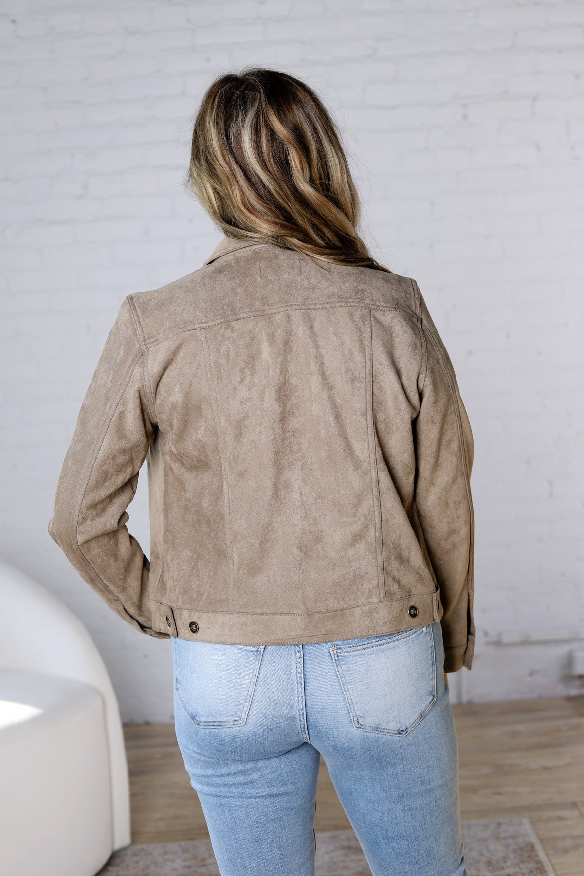 Zaria Buttery Suede Feel Jacket - Taupe