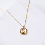Zayla Square Pendant Necklace - Gold