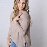 Zaylie Long Sleeve Lightweight Top - Oatmeal