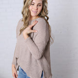 Zaylie Long Sleeve Lightweight Top - Oatmeal