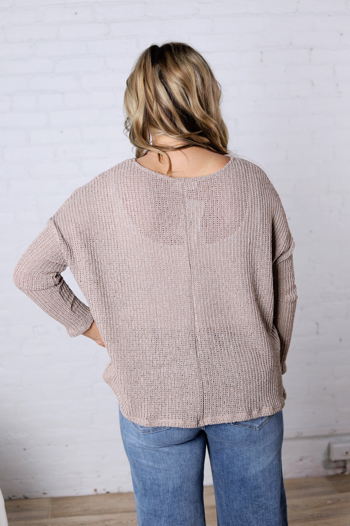 Zaylie Long Sleeve Lightweight Top - Oatmeal