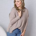 Zaylie Long Sleeve Lightweight Top - Oatmeal