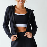 Lydia Venice Zip-Up Hooded Jacket - Black