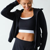 Lydia Venice Zip-Up Hooded Jacket - Black
