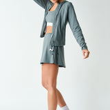Lydia Venice Zip-Up Hooded Jacket - Eucalyptus