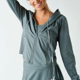 Lydia Venice Zip-Up Hooded Jacket - Eucalyptus