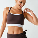 Becca Venice Double Strap Sports Bra - Coffee Bean