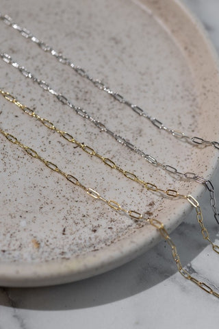 Mini Paperclip Chain by Sis Kiss - Gold , 14"