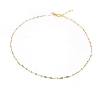 Mini Paperclip Chain by Sis Kiss - Gold , 14"