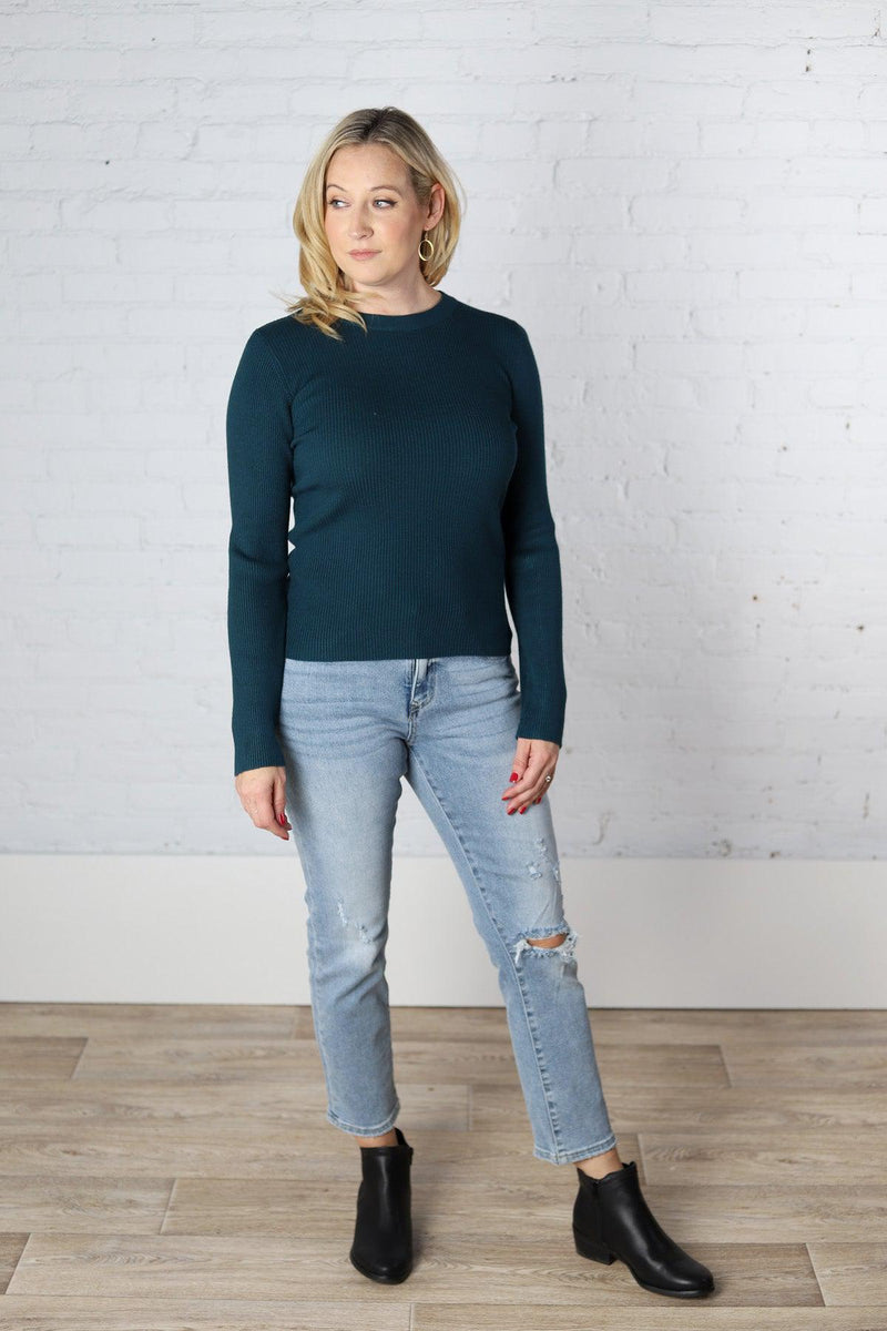 the Waverly Crewneck Sweater - Peacock