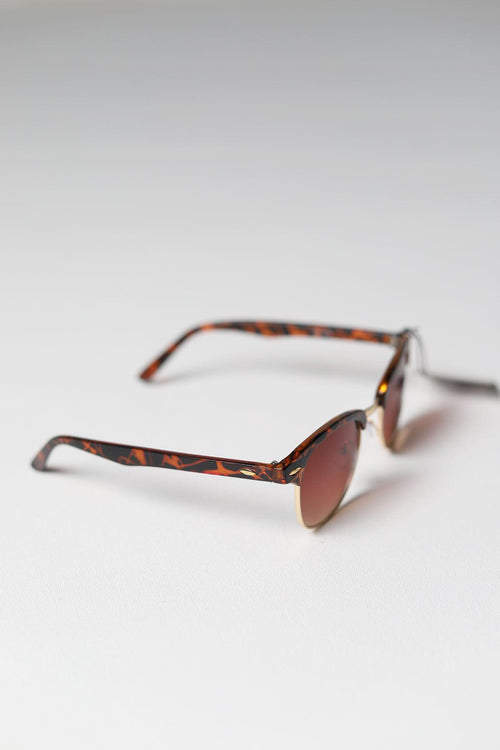 Clubmaster Tortoise Unisex Sunglasses / Brown Lens