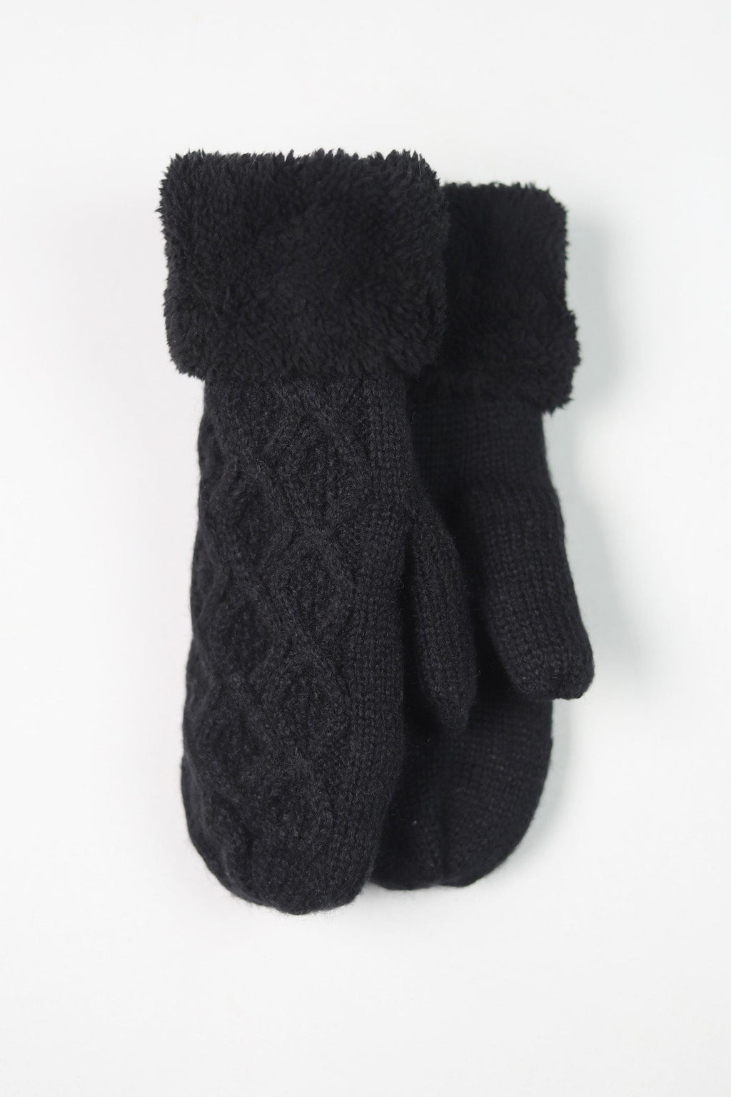 Kallee Cable Knit Mittens: Black