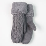 Kallee Cable Knit Mittens: Grey