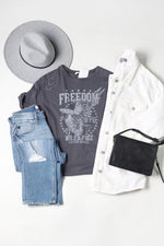 Lenyx Thin Strap Flat Brim Fedora Hat - Grey