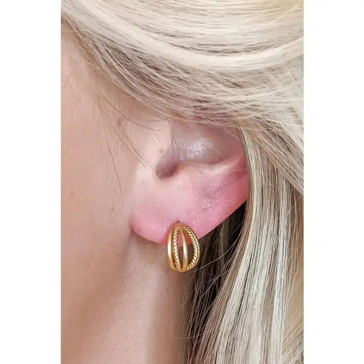 Lorelei Satin Gold Hoop Earrings by My Girl in LA
