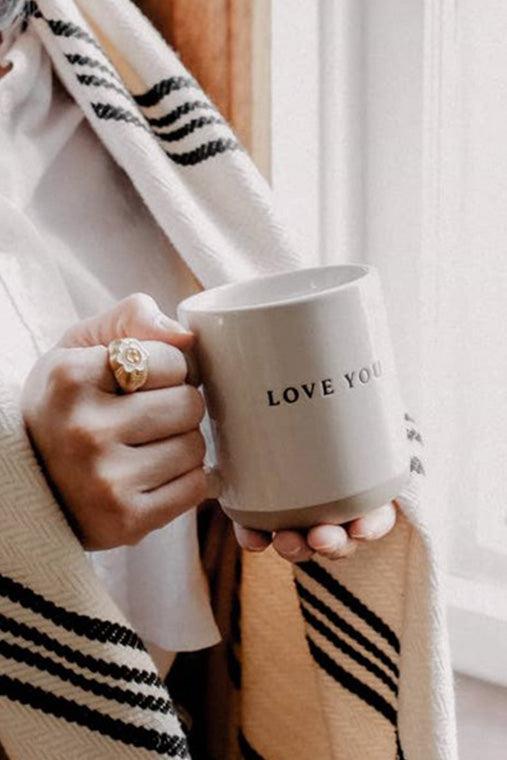 Love You - Cream Stoneware Coffee Mug