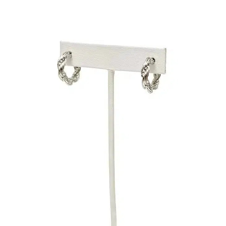 Madelyn Silver Rope Chain Earrings